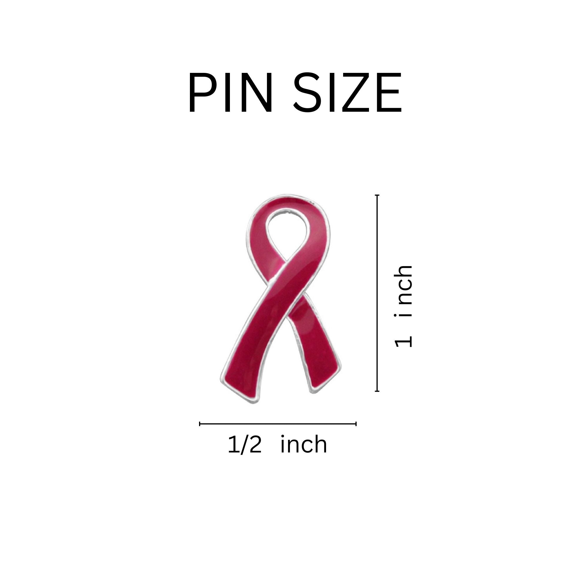 Large Burgundy Ribbon Pins