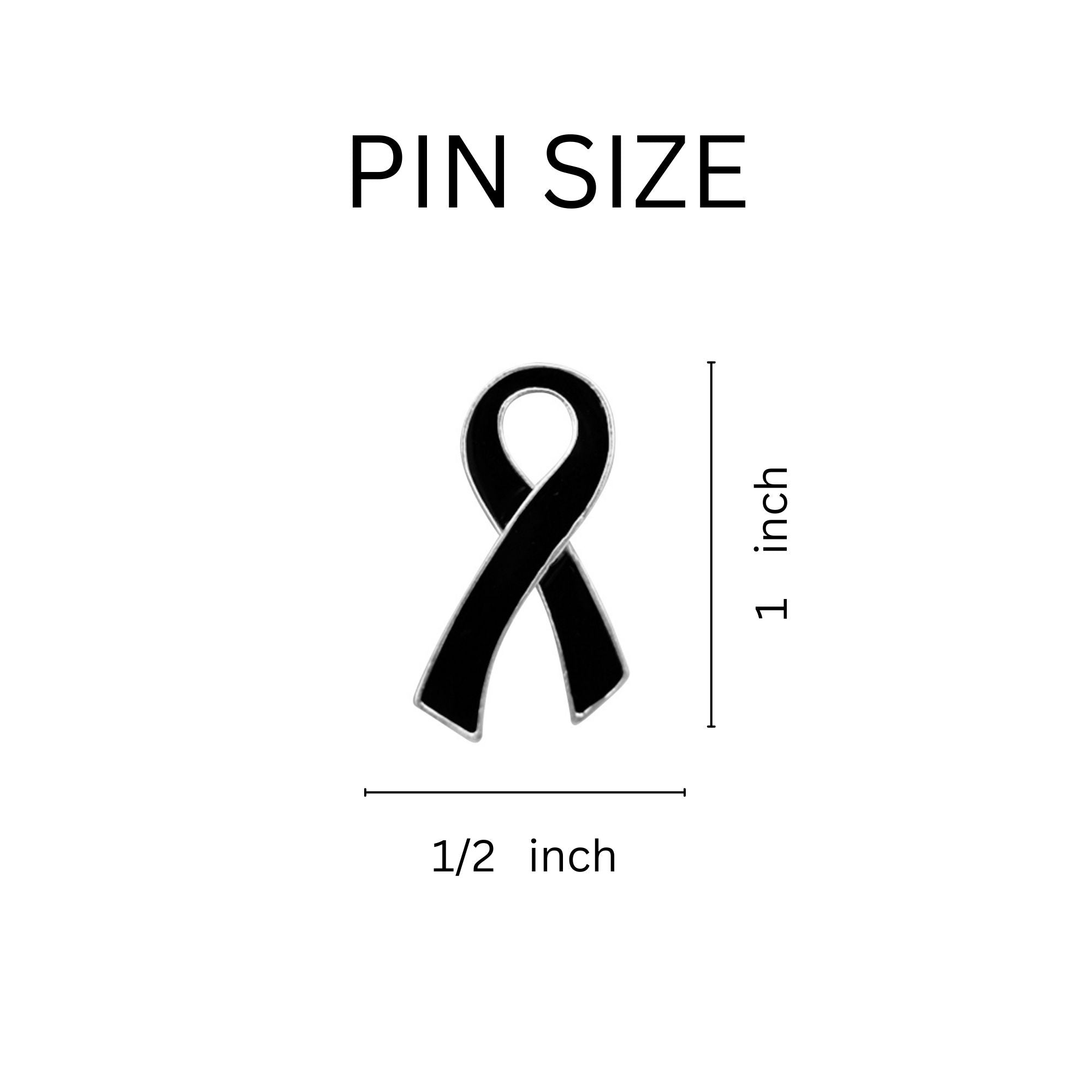 Large Flat Black Ribbon Lapel Pins
