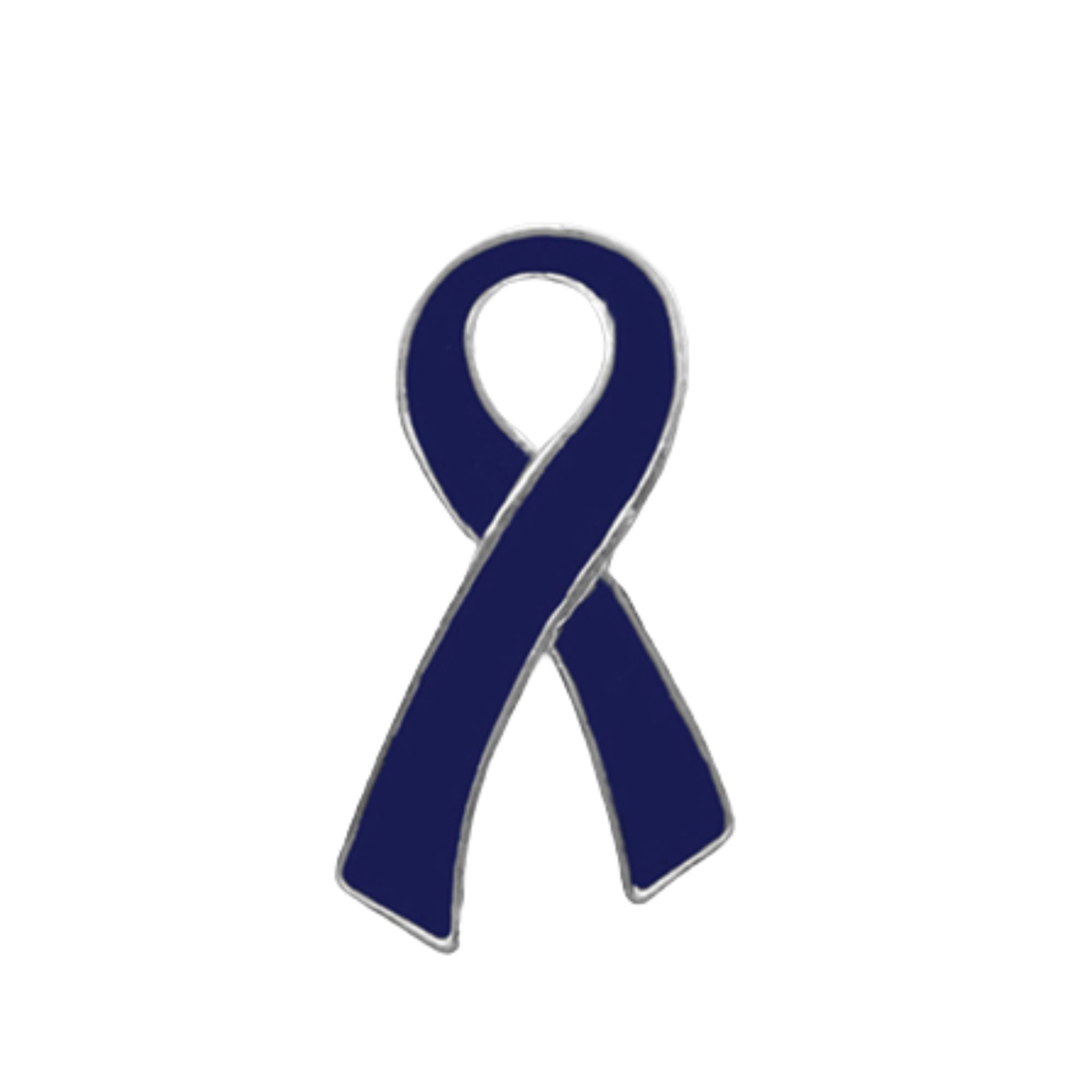 10 Pack Large Dark Blue Ribbon Pins