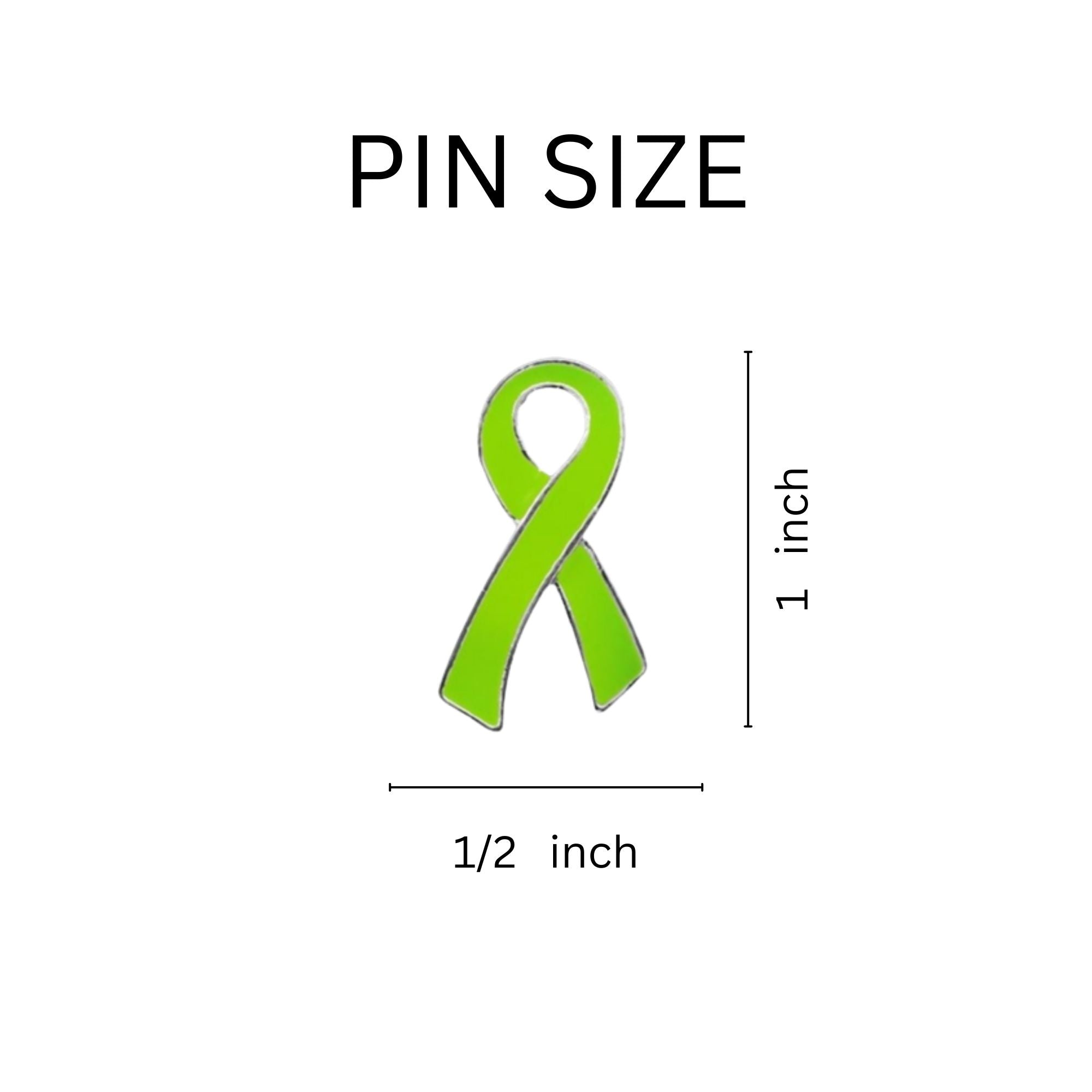 Large Flat Lime Green Ribbon Pins