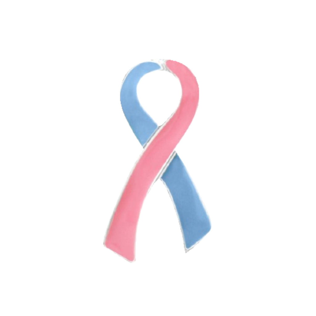 Large Flat Pink & Blue Ribbon Pins