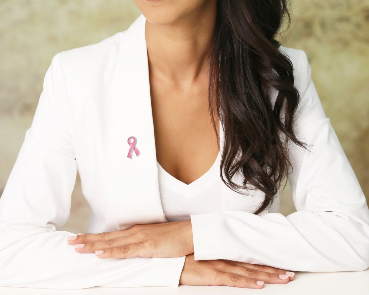 Large Flat Pink Ribbon Pins