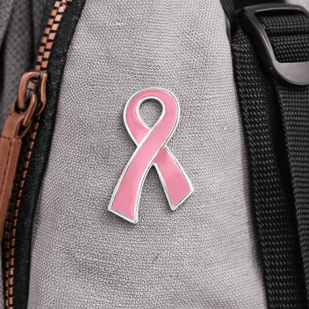 Large Flat Pink Ribbon Pins