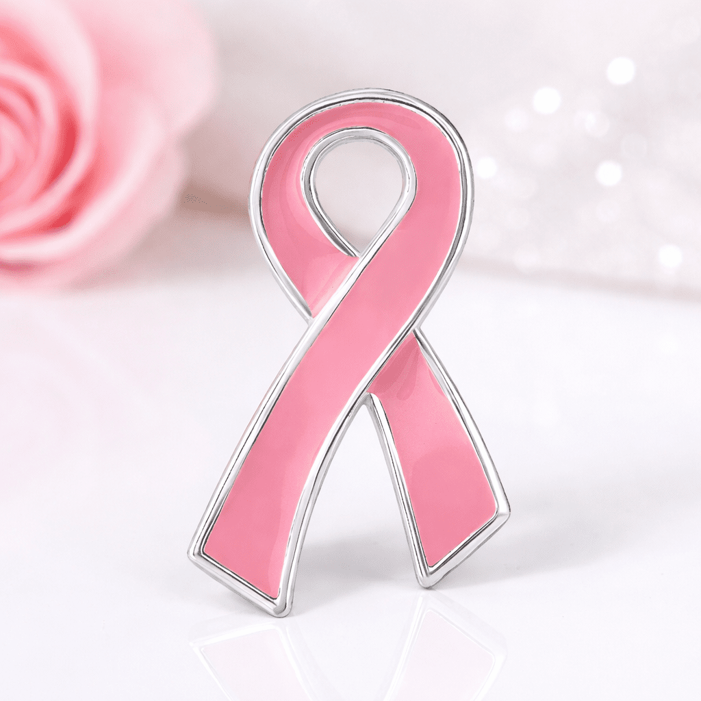 Large Flat Pink Ribbon Pins