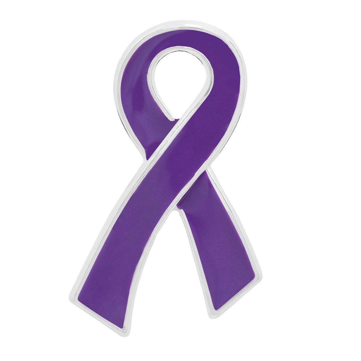 Large Flat Purple Ribbon Pins