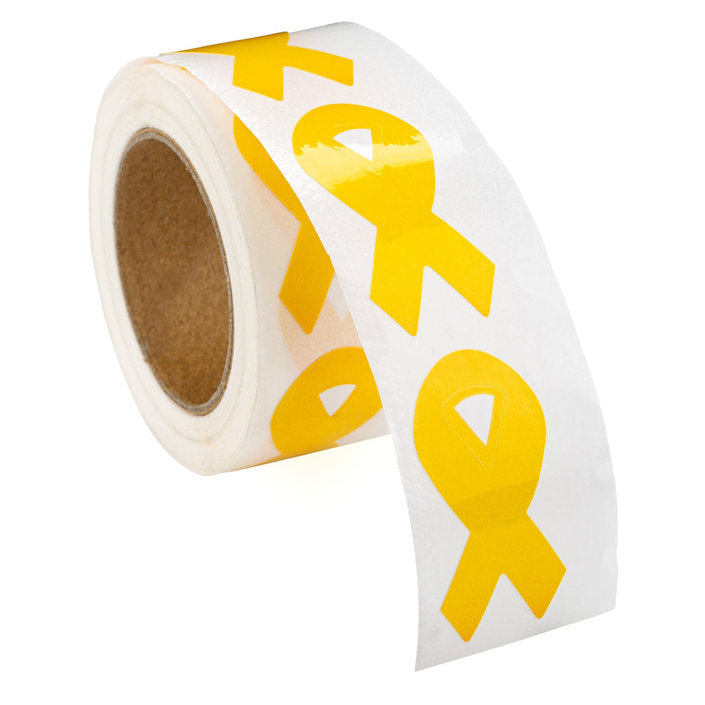 Large Gold Ribbon Stickers (250 per Roll)