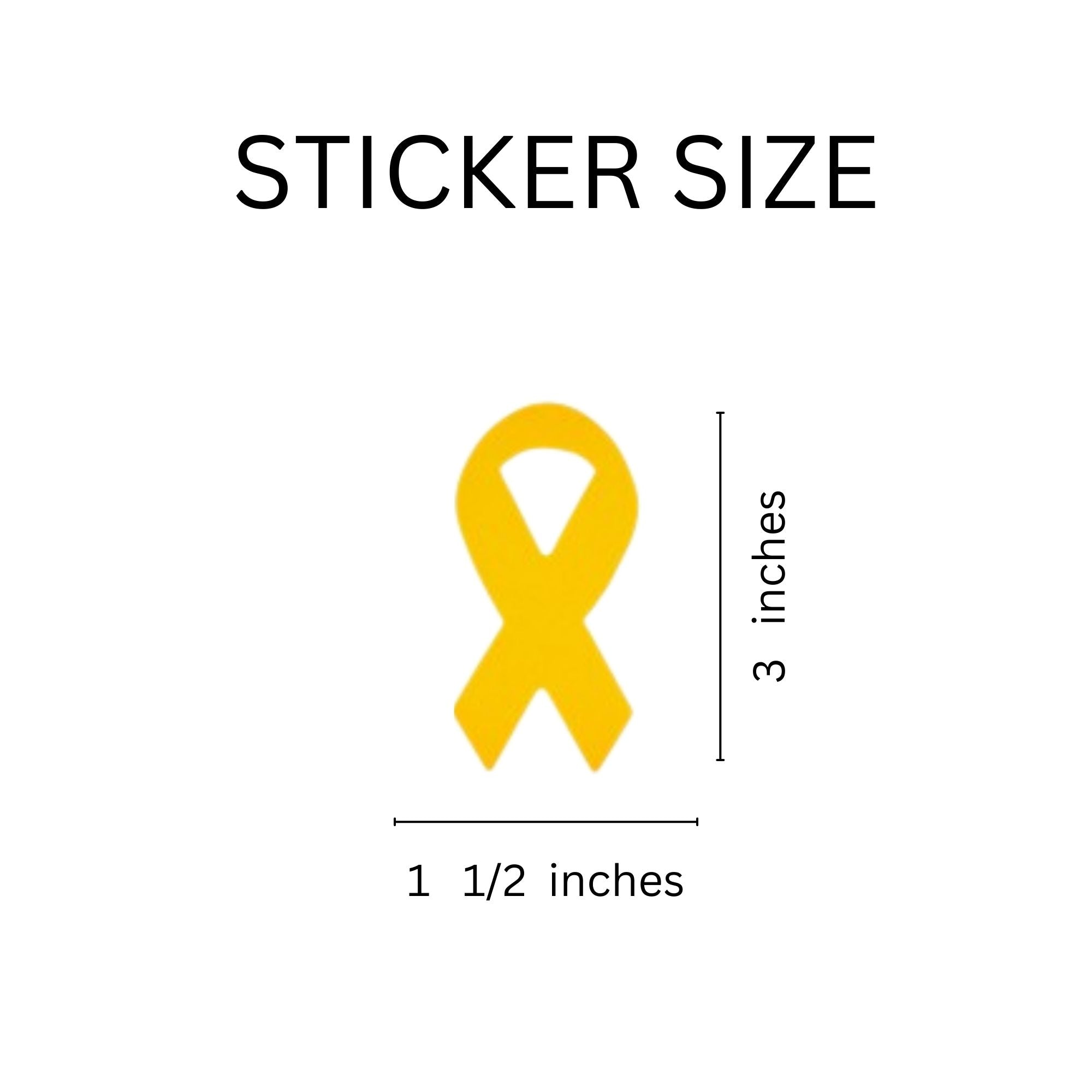 Large Gold Ribbon Stickers (250 per Roll)