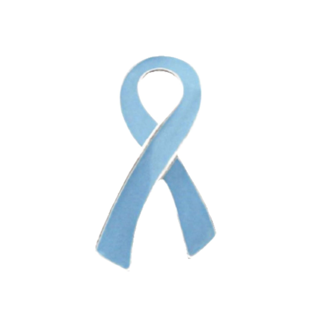 10 Pack of Large Light Blue Awareness Ribbon Pins