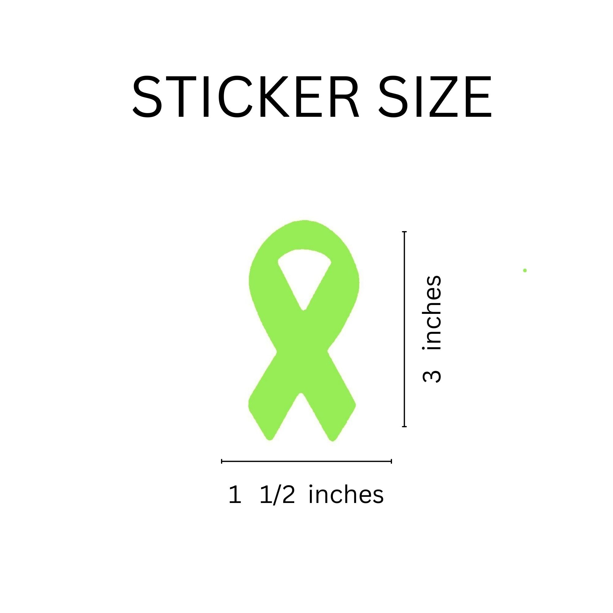 Large Lime Green Ribbon Stickers (250 per Roll)