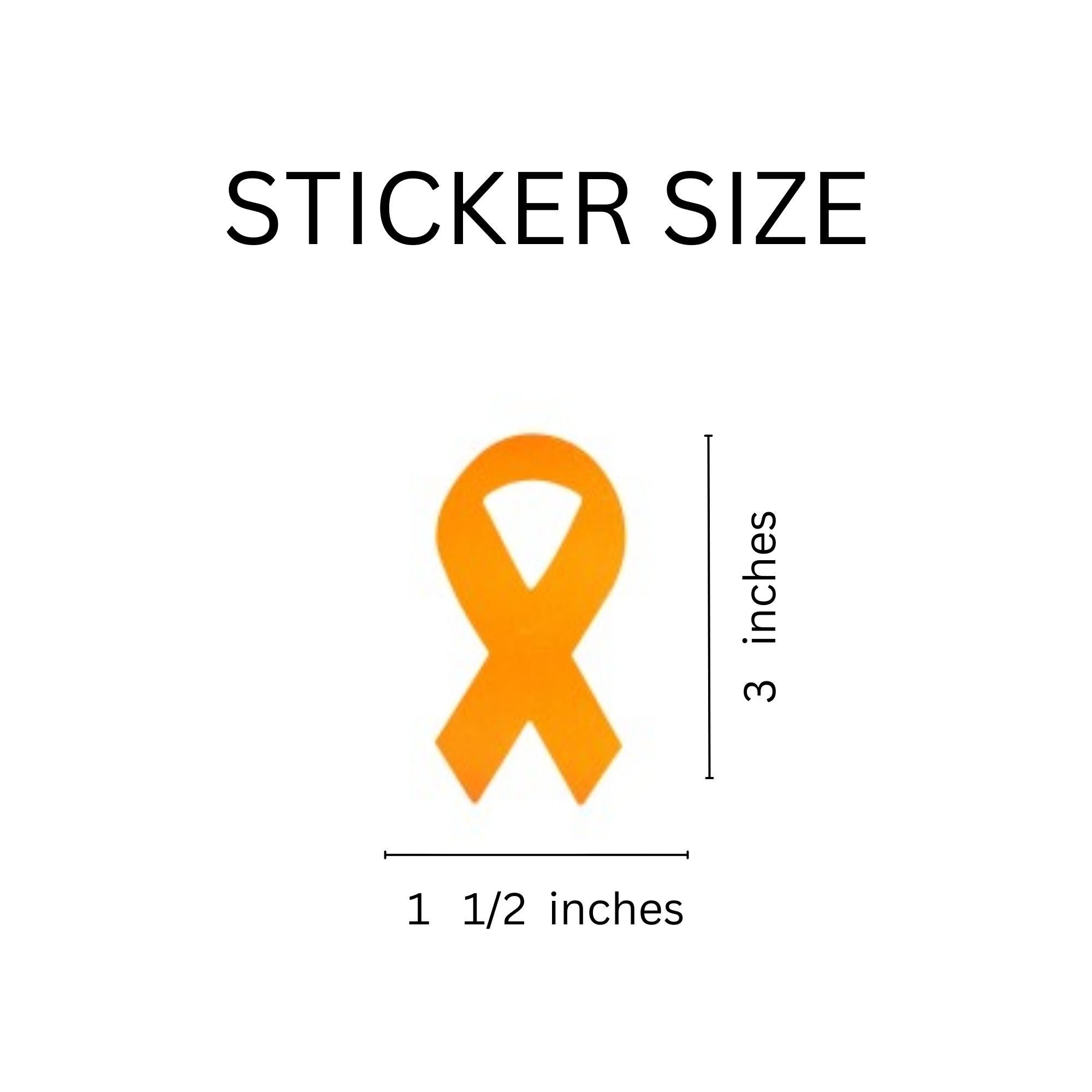 Large Orange Ribbon Stickers (250 per Roll)