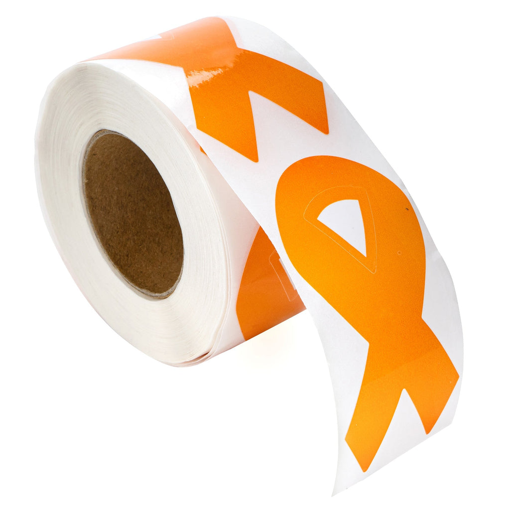 Large Orange Ribbon Stickers (250 per Roll)