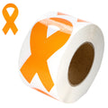 Large Orange Ribbon Stickers (250 per Roll)