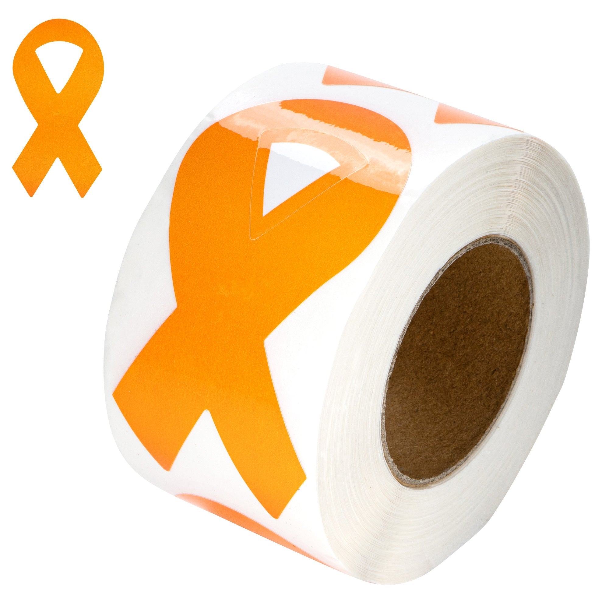 Large Orange Ribbon Stickers (250 per Roll)