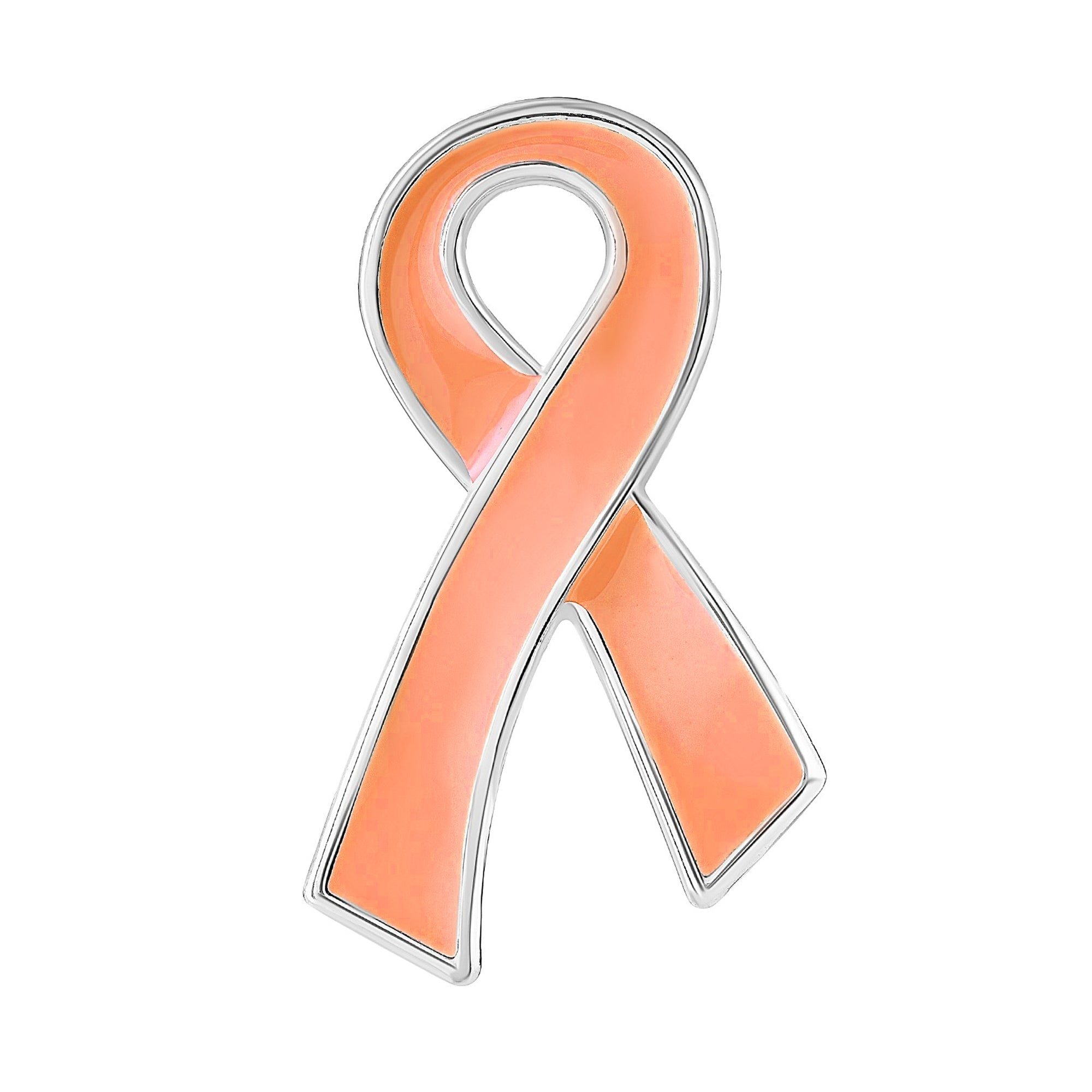 Large Peach Ribbon Awareness Pins