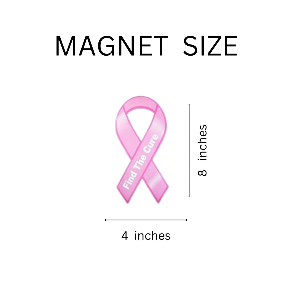 Large Pink Ribbon Find The Cure Car Magnets