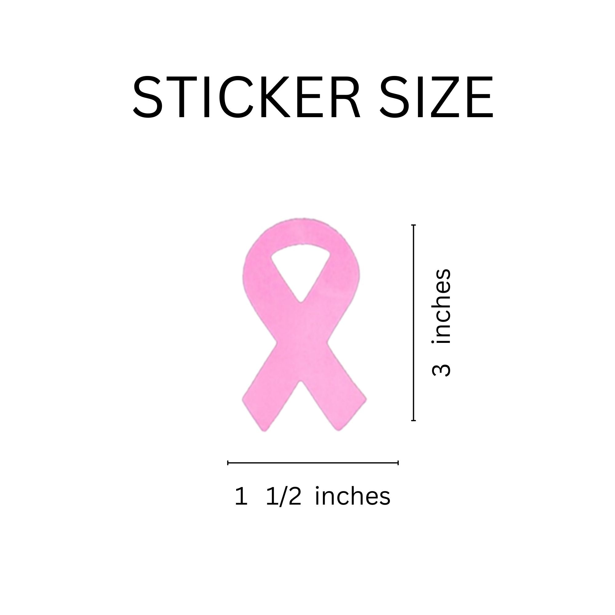 Large Pink Ribbon Shaped Stickers (250 per Roll)