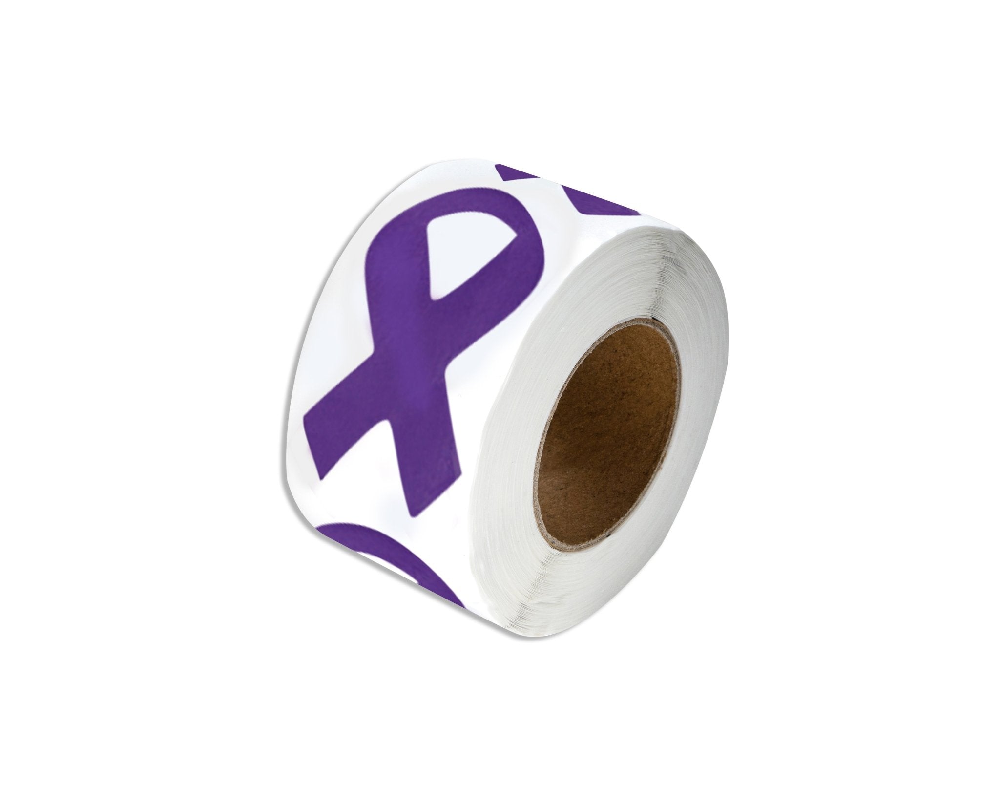 Large Purple Ribbon Stickers (250 per Roll)