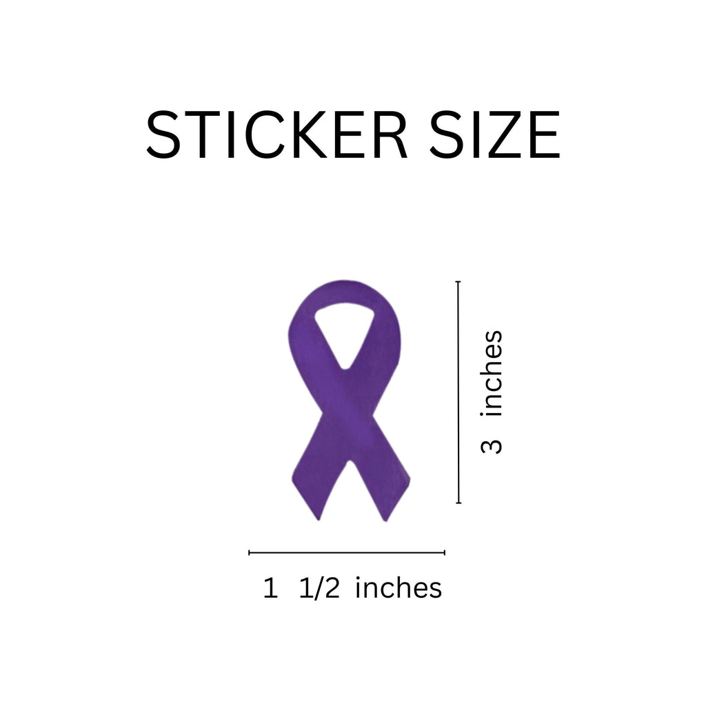 Large Purple Ribbon Stickers (250 per Roll)