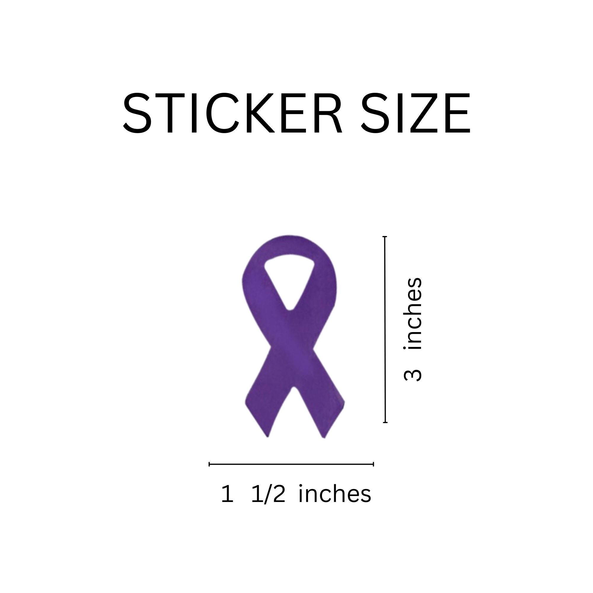 Large Purple Ribbon Stickers (250 per Roll)