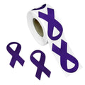 Large Purple Ribbon Stickers (250 per Roll)