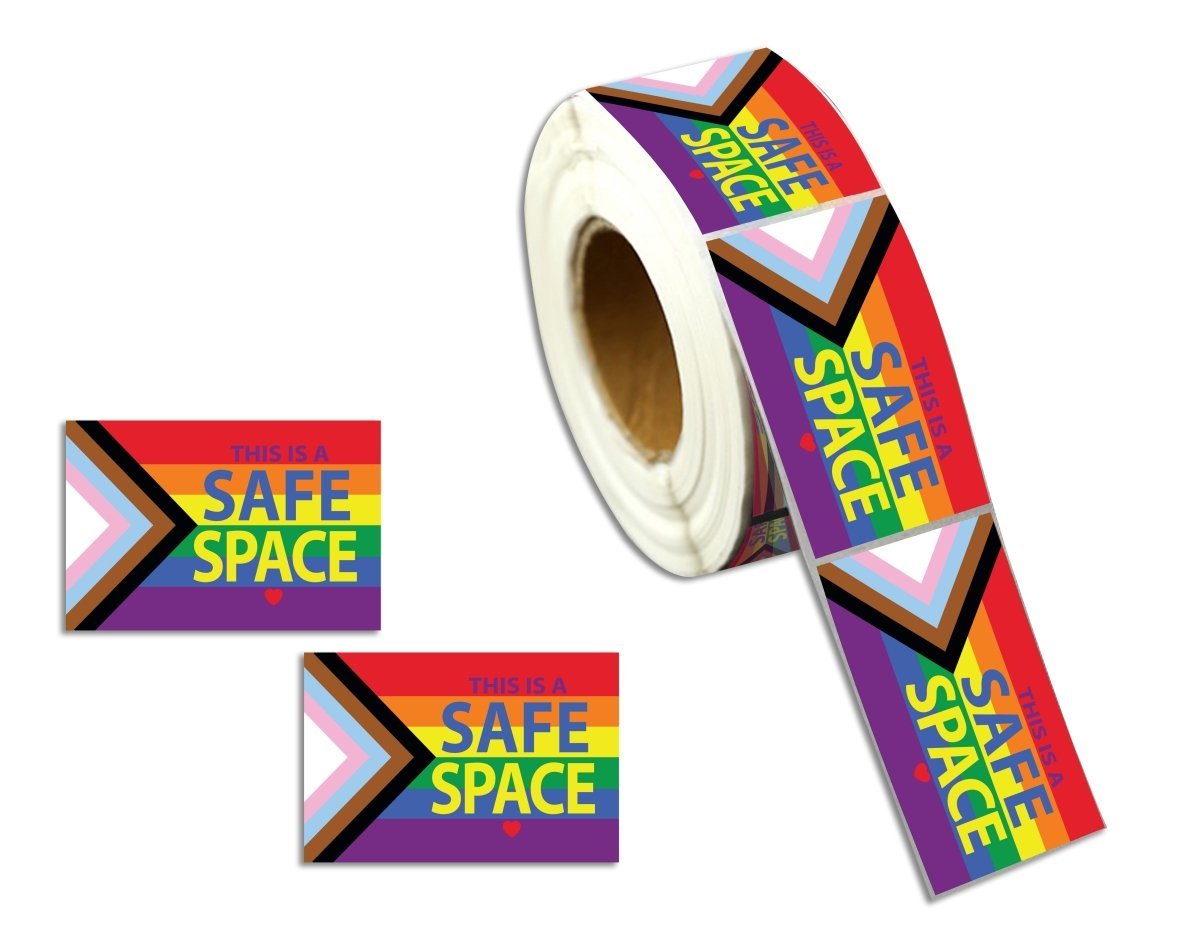 Large Rectangle Daniel Quasar Flag Safe Space Stickers (250 per Roll)