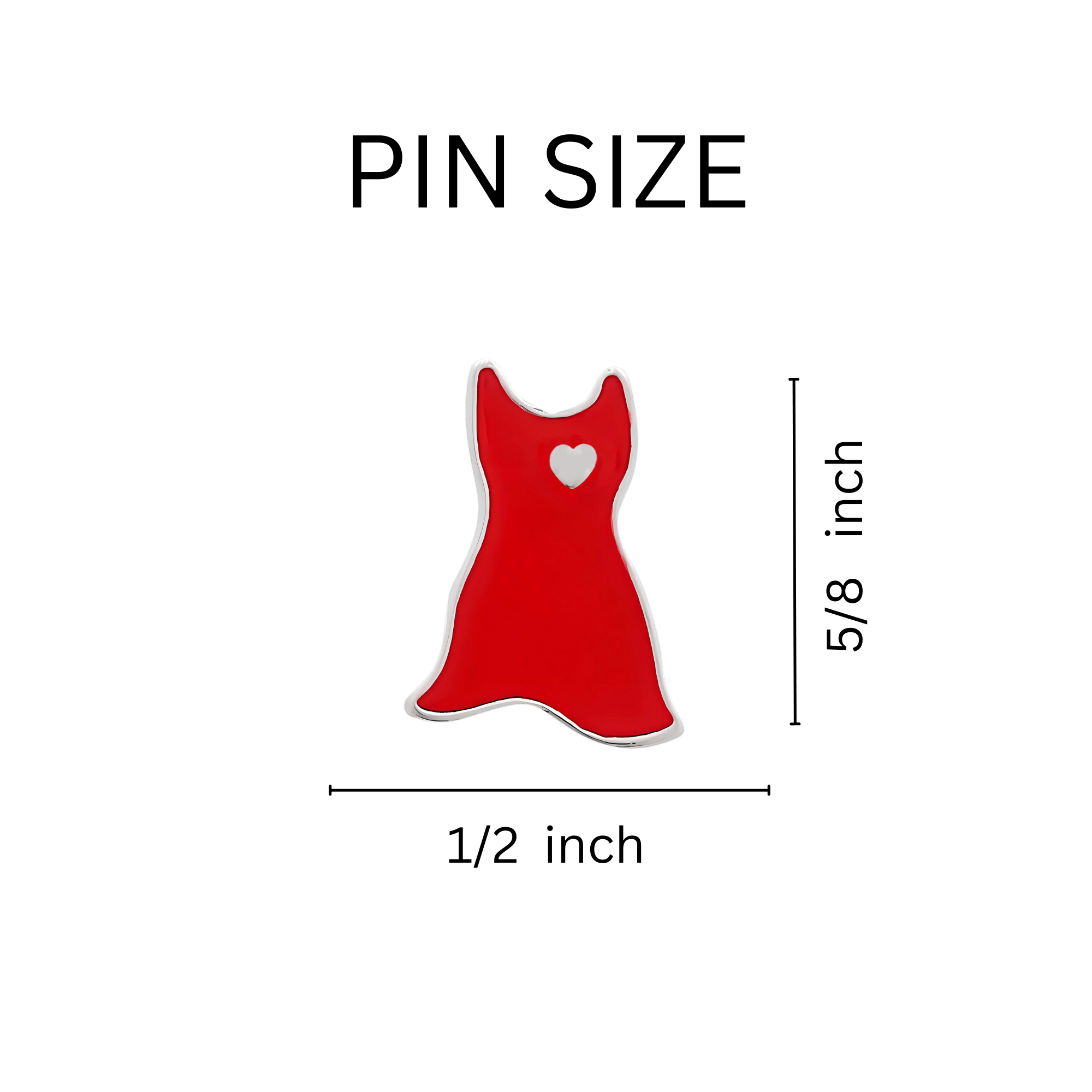 Large Red Dress Shaped Pins