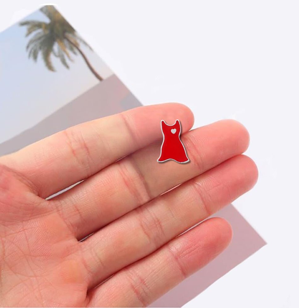 Large Red Dress Shaped Pins