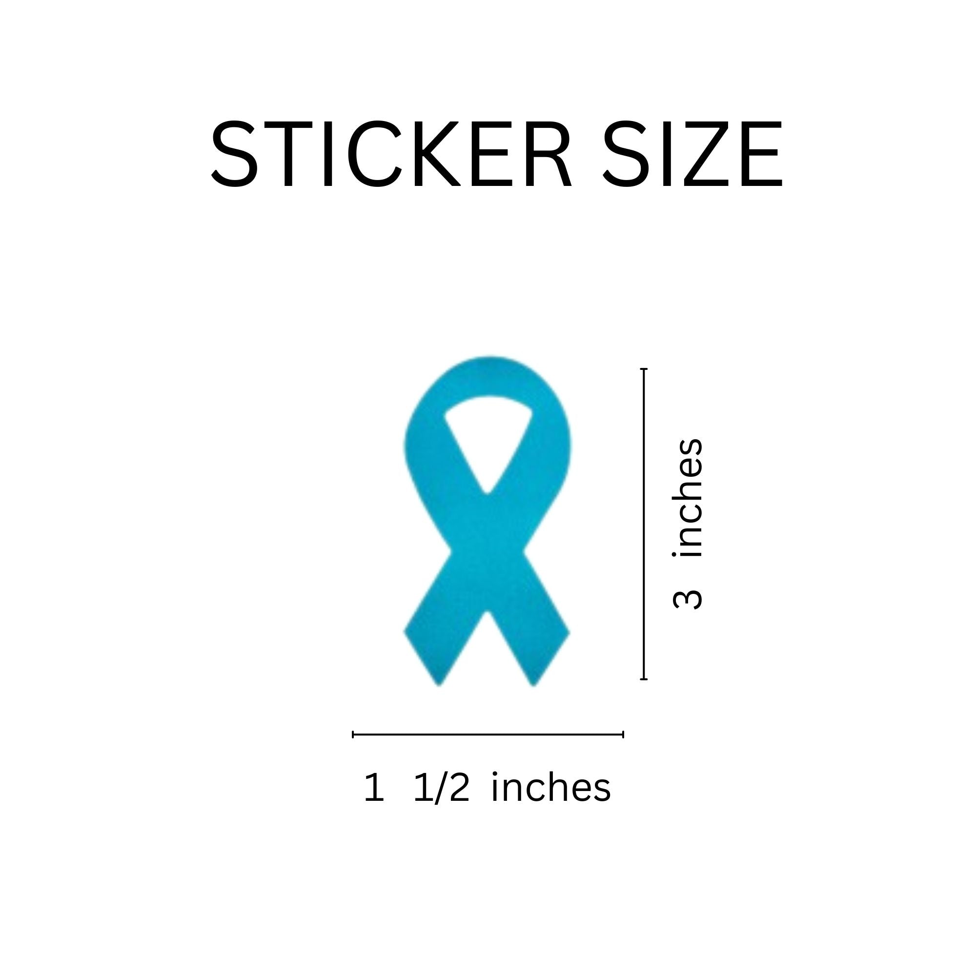 Large Teal Ribbon Stickers (250 per Roll)