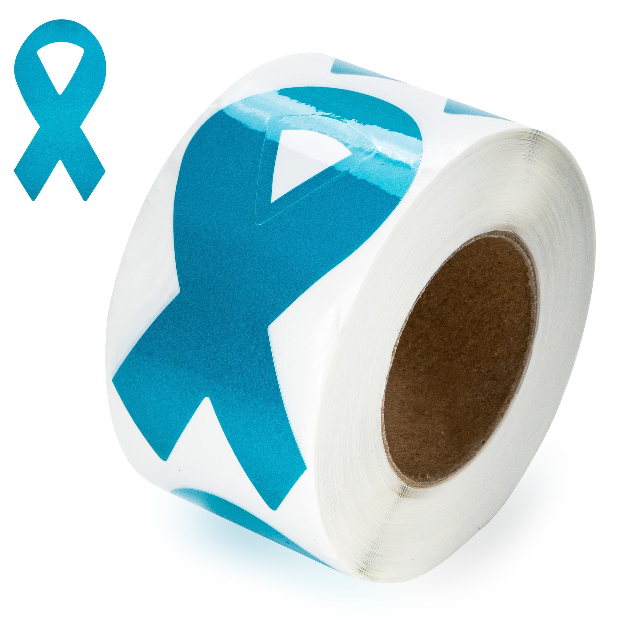 Large Teal Ribbon Stickers (250 per Roll)