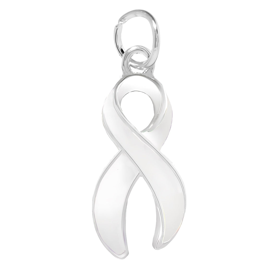 Large White Ribbon Awareness Charms