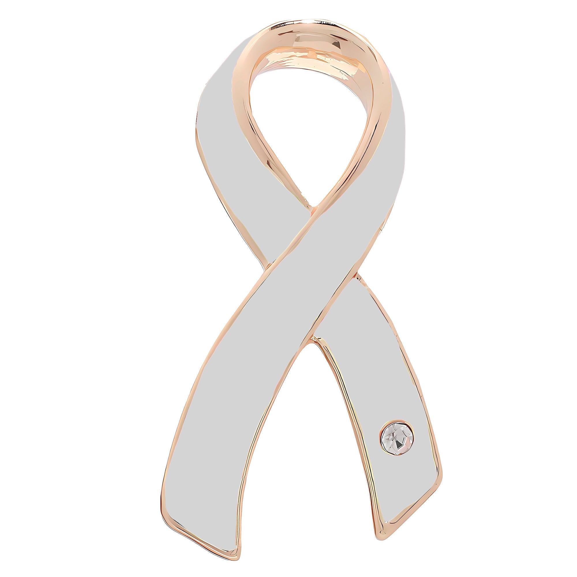 Large White Ribbon Awareness Pins