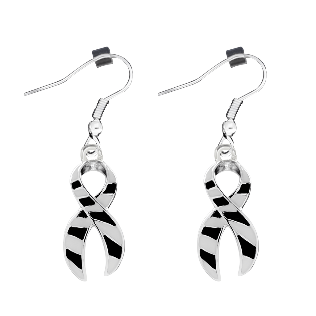Large Zebra Print Ribbon Earrings