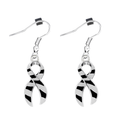 Large Zebra Print Ribbon Earrings