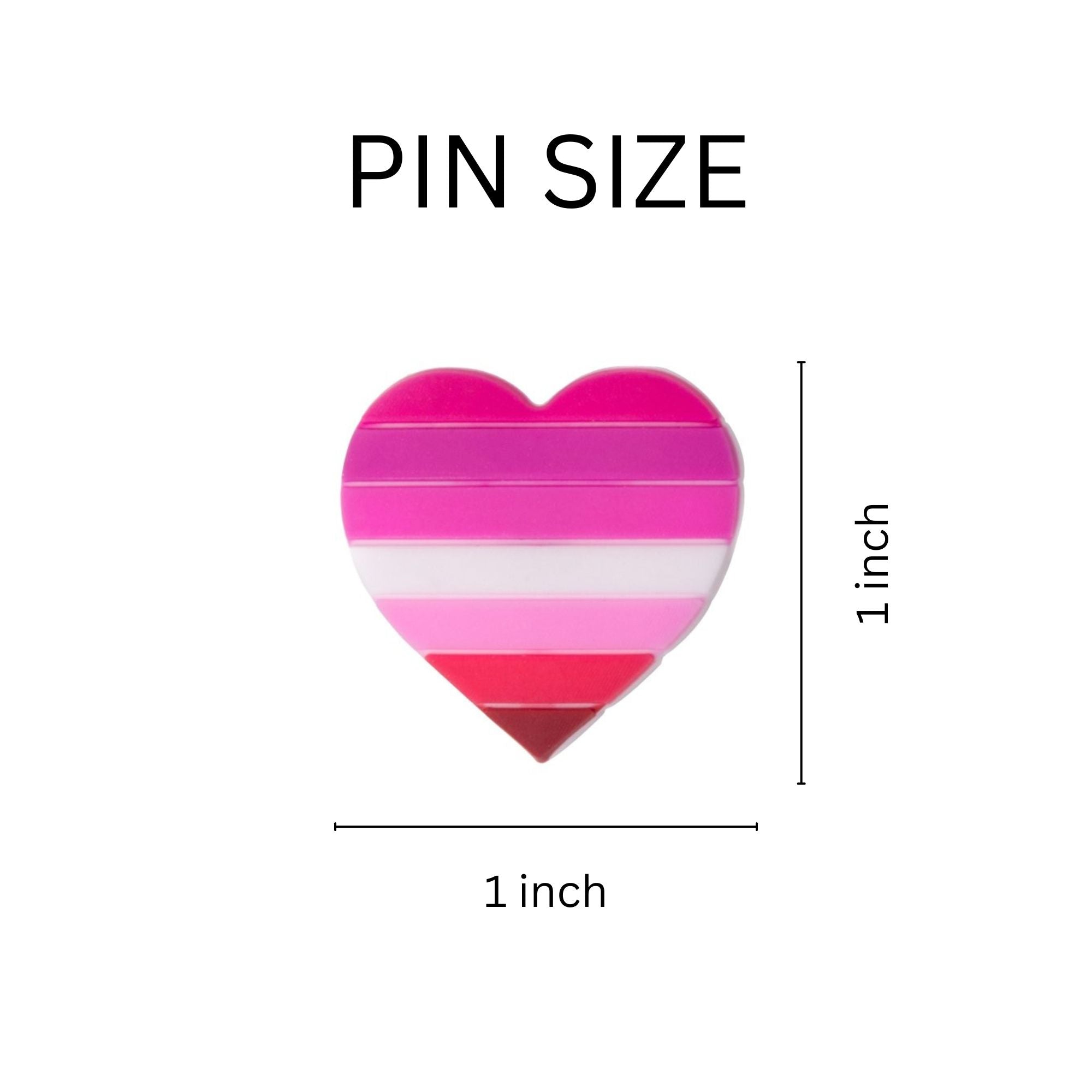 10 Pack Lesbian Flag Heart Silicone Pins