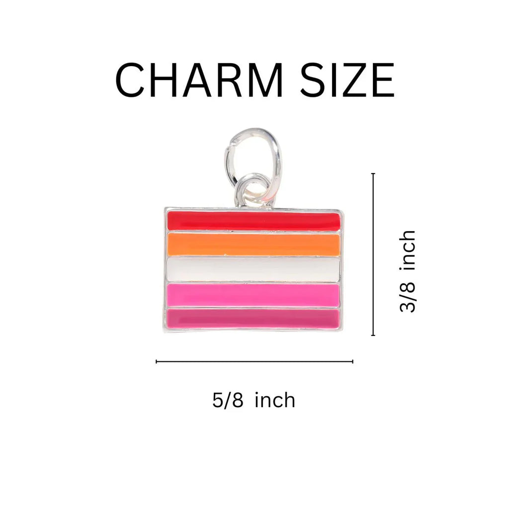 Lesbian Sunset Flag Black Cord Bracelets