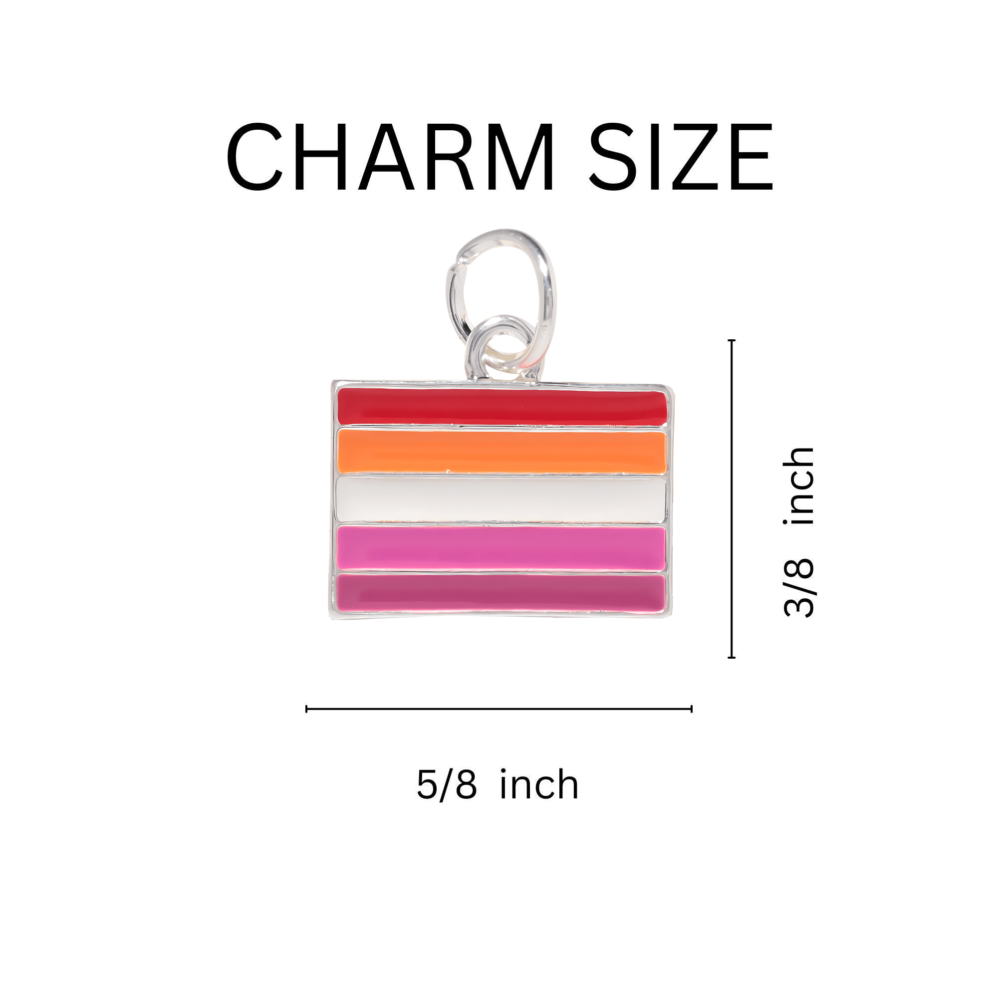 10 Pack Lesbian Sunset Flag Charms