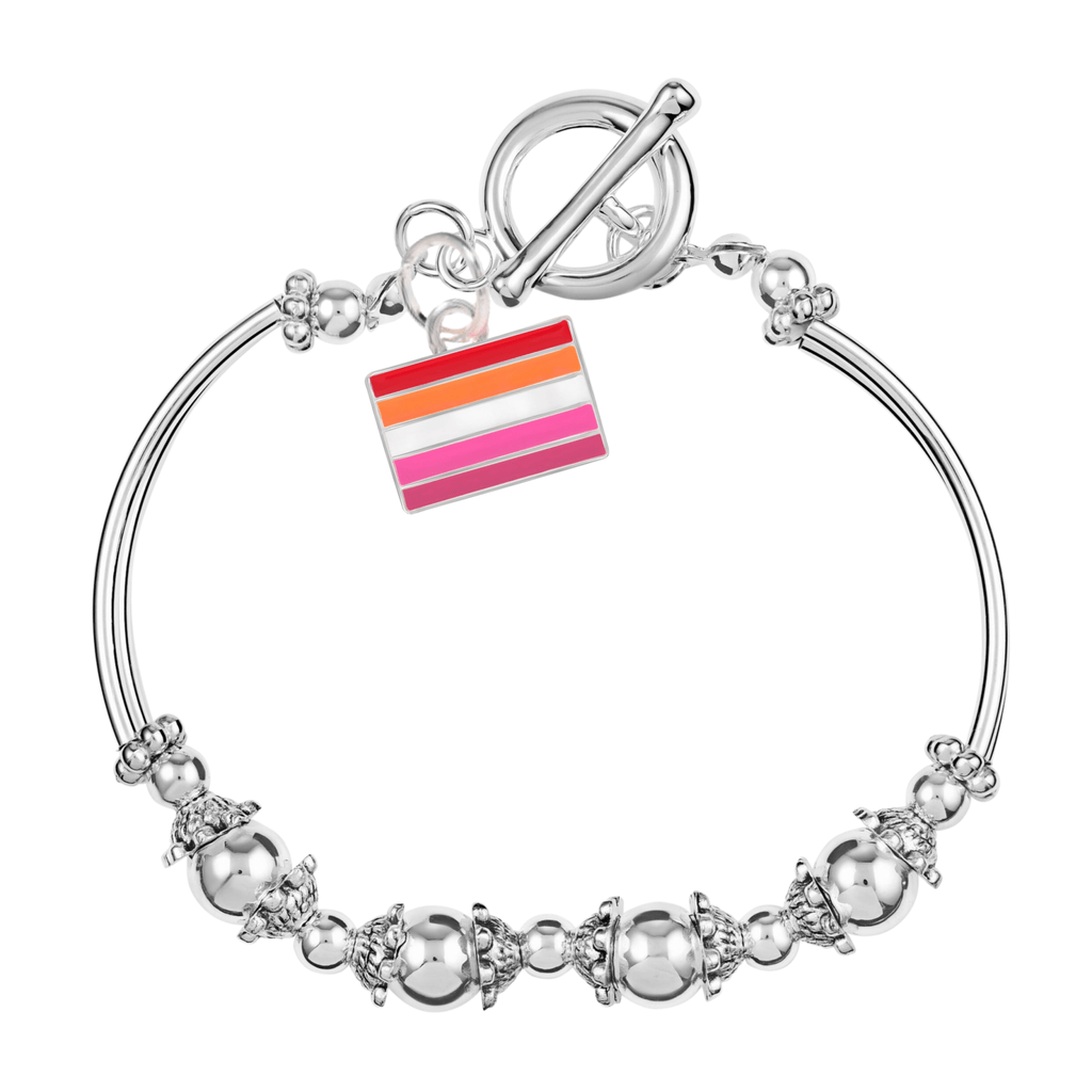 Lesbian Sunset Flag Partial Beaded Bracelets