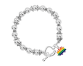 Libertarian Rainbow Porcupine Charm Silver Beaded Bracelets