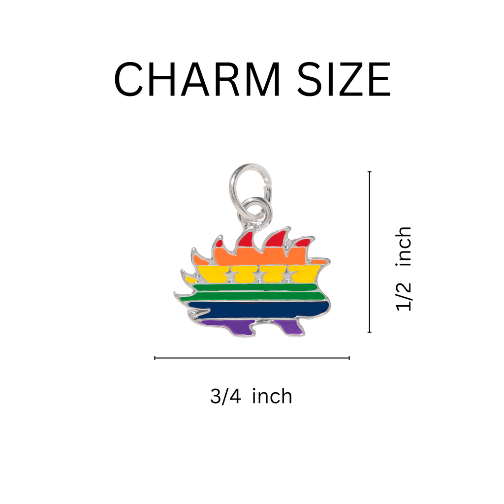 Libertarian Rainbow Porcupine Split Ring Key Chains