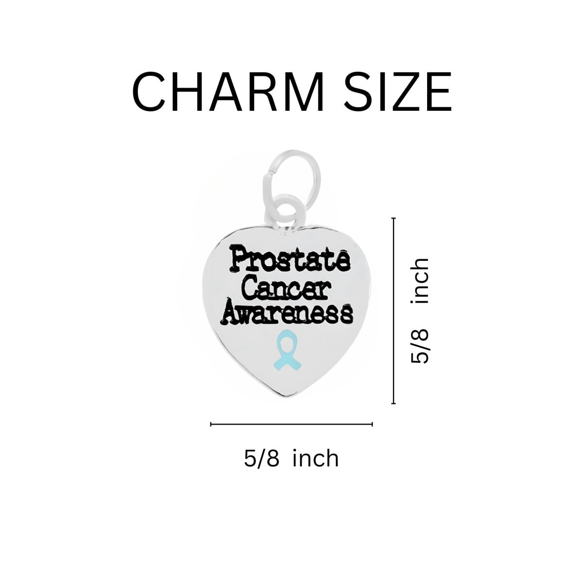 Light Blue Ribbon Prostate Cancer Awareness Heart Charm Leather Bracelets