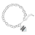 Light Blue Ribbon Prostate Cancer Heart Charm Chunky Bracelets