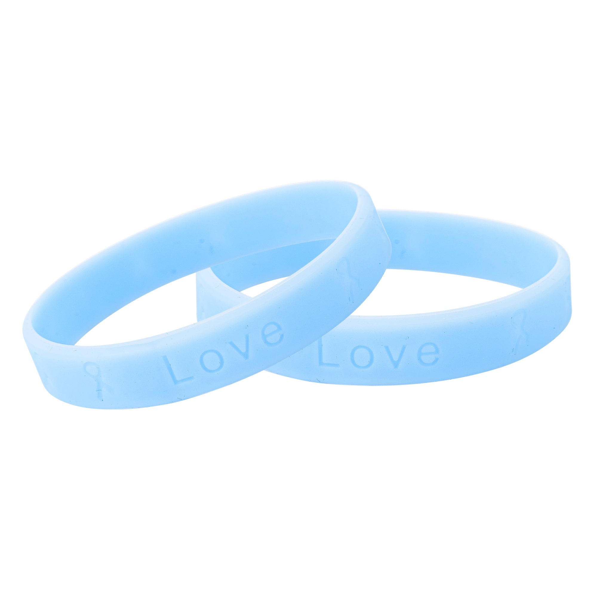 Light Blue Silicone Bracelets for Prostate Cancer, Graves Disease