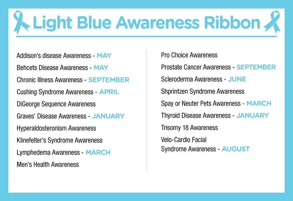 Light Blue Silicone Bracelets for Prostate Cancer, Graves Disease