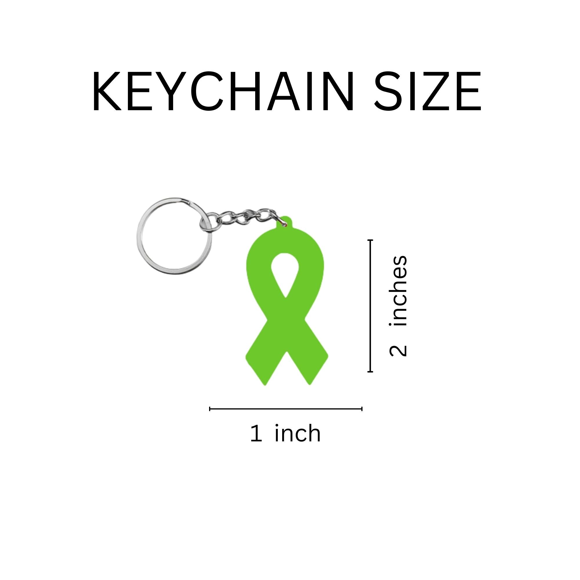 Lime Green Silicone Ribbon Key Chains