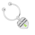 Lyme Disease Awareness Heart Key Chains