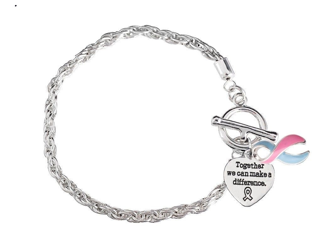 Make A Difference Pink & Blue Ribbon Bracelets