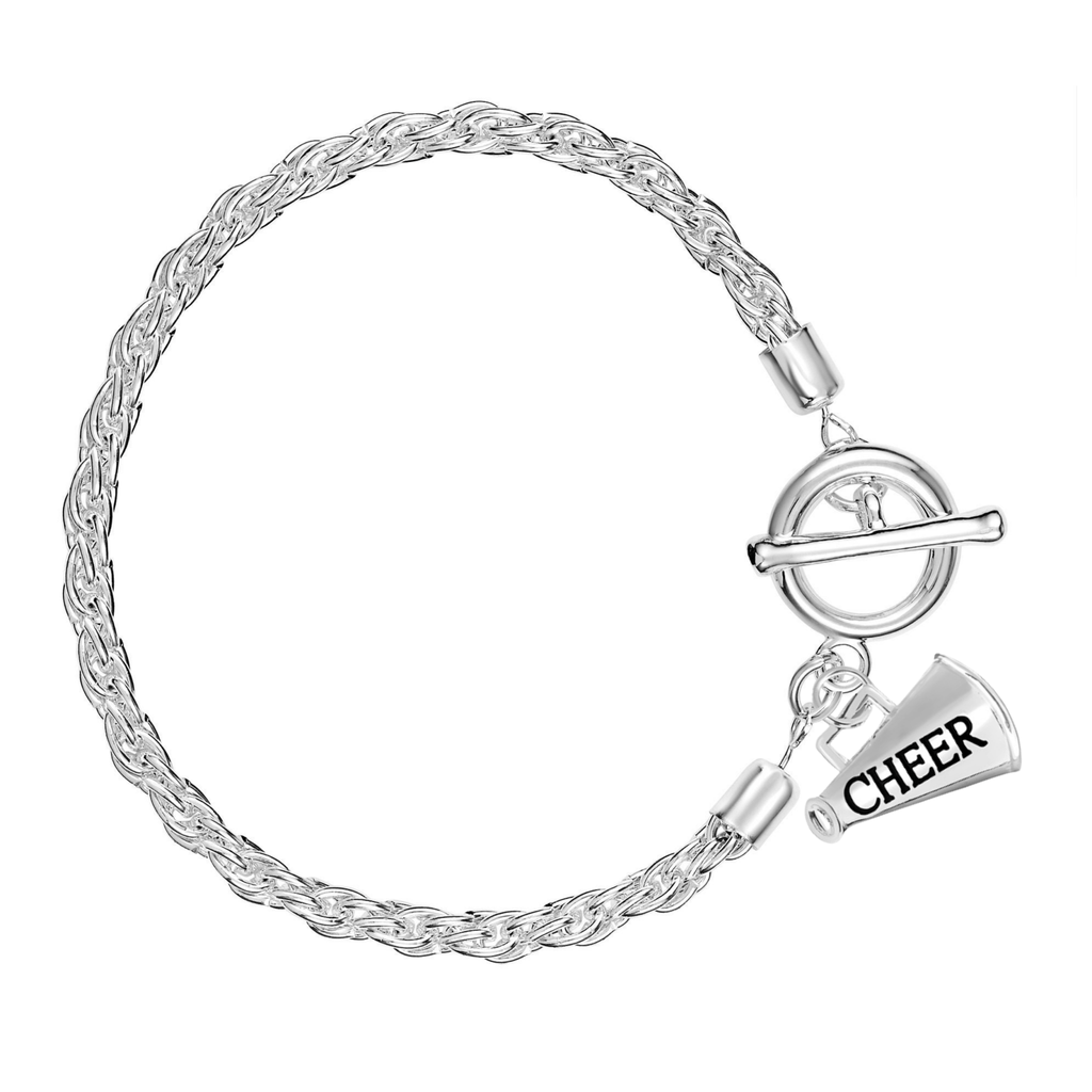 Megaphone Cheerleading Silver Rope Bracelets