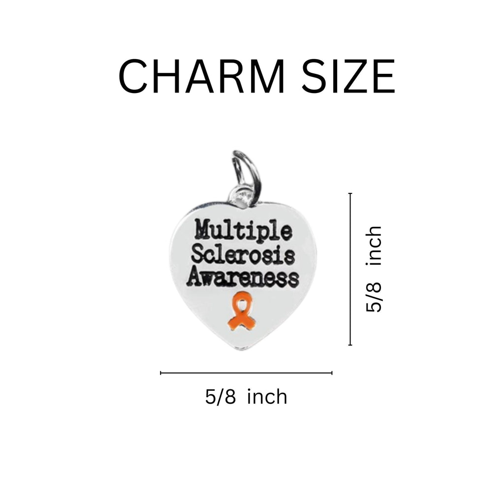 Multiple Sclerosis Awareness Heart Charms