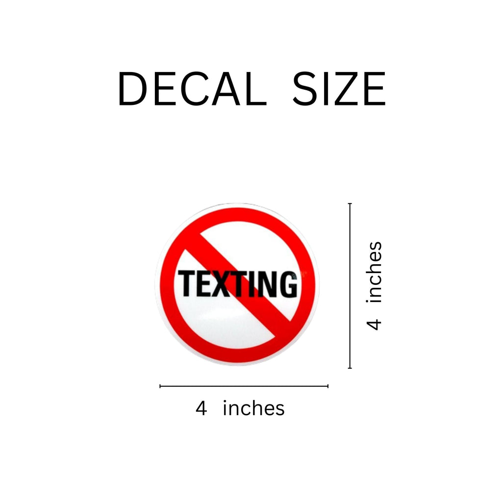 25 Pack No Texting Car Window Decals