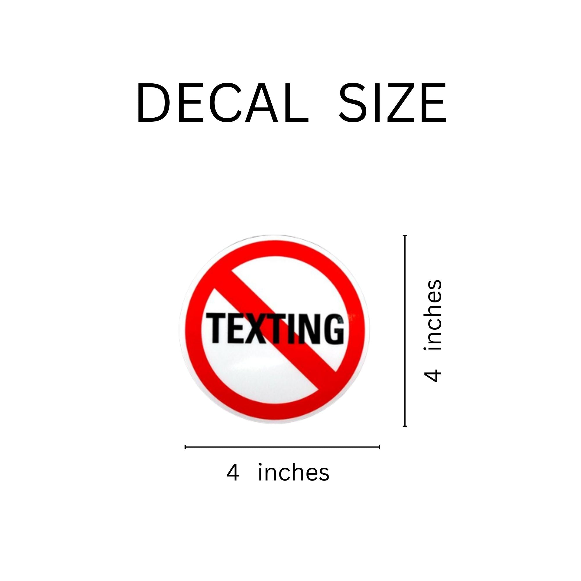 25 Pack No Texting Car Window Decals